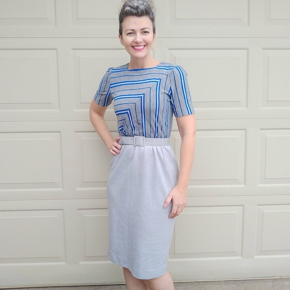 1970's 1980's SOFT KNIT DRESS vintage leslie fay S