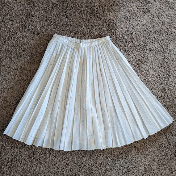 1950's 1960's CONFETTI PLEATED SKIRT full circle S - image 1