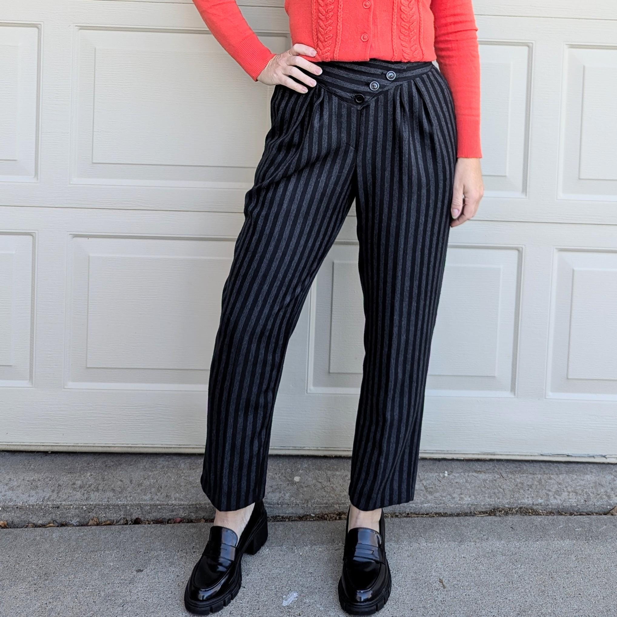 80s Striped Trousers - Etsy