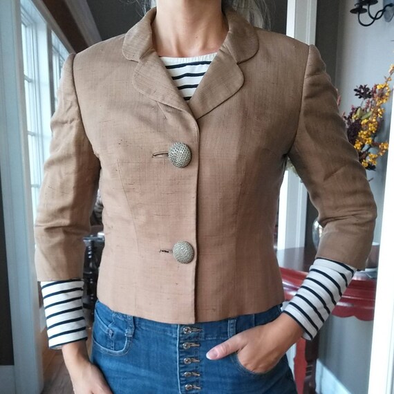 ADELE SIMPSON 1960's JACKET 60's silk S (E10) - image 2