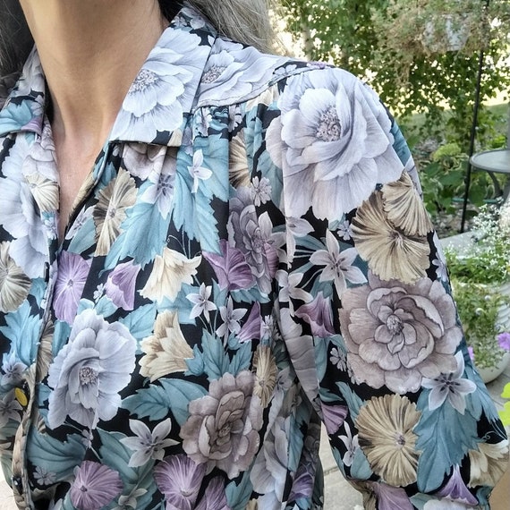 BELTED FLORAL DRESS 1970's 1980's S M (E4) - image 7