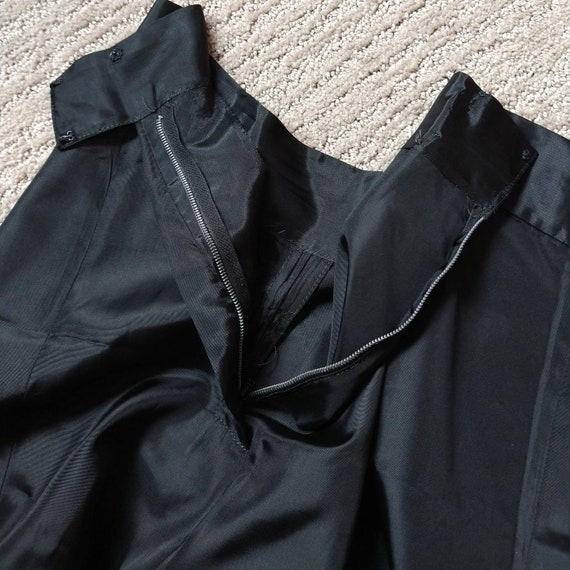 HIGH WAISTED MAXI skirt black taffeta S (D5) - image 9