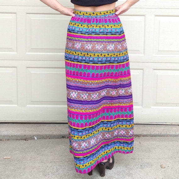 ALEX COLMAN quilted maxi SKIRT psychedelic S M (A… - image 7