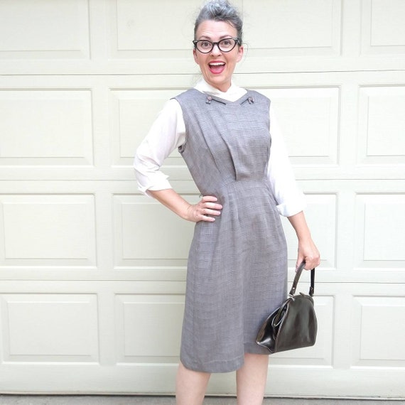 Glen plaid pinafore deals dress