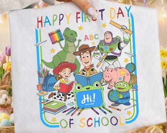 Feliz primer día de clases PNG, Amigos de la película de dibujos animados PNG, Regreso a clases PNG, Amigos de dibujos animados PNG para camisetas, tazas, bolsos y latas de vidrio