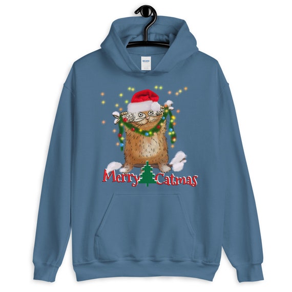 cat christmas hoodie