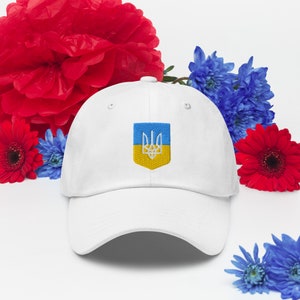 Ukrainian Flag Hat, Cap with Ukrainian symbols, Stop the war in Ukraine! Слава Україні!