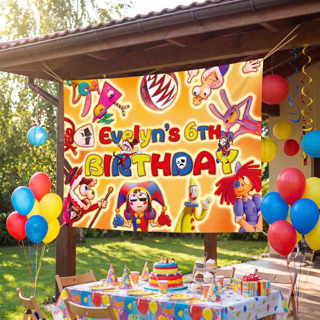 Personalized Magic Circus Birthday Backdrop, Custom Carnival Party ...