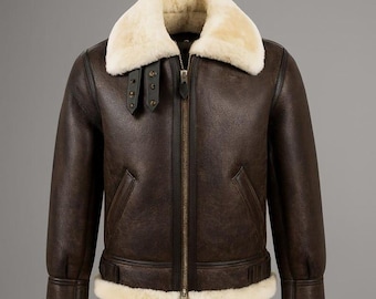 Leon S. Kennedy RE4 Shearling Leather Jacket | Resident Evil 4 Cosplay B3 Bomber Coat