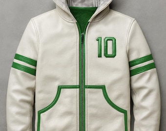 Handmade Ben 10 Inspired Leather Hoodie | Halloween Cosplay Costume | Omniverse Style Jacket