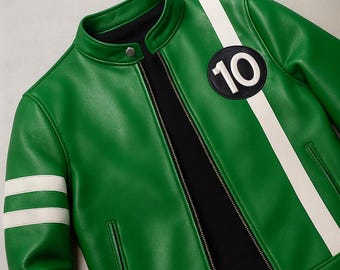 Ben 10 Inspired Green Leather Cosplay Jacket – Ryan Kelley Alien Swarm Leather  Superhero Coat