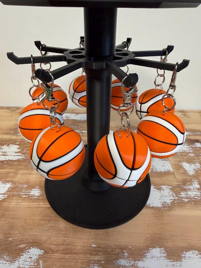 Basketball Keychain | 3D Printed Basketball Bag Charm | Sports Keychain ...