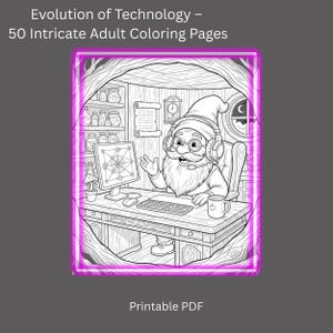Teknologins utveckling – 50 invecklade målarbilder för vuxna, Steampunk-robotdvärgar (digital nedladdning)
