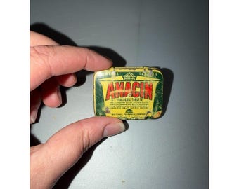 Vintage 1920s Anacin analgesic tablets tin from the Whitehall Pharmacal Company