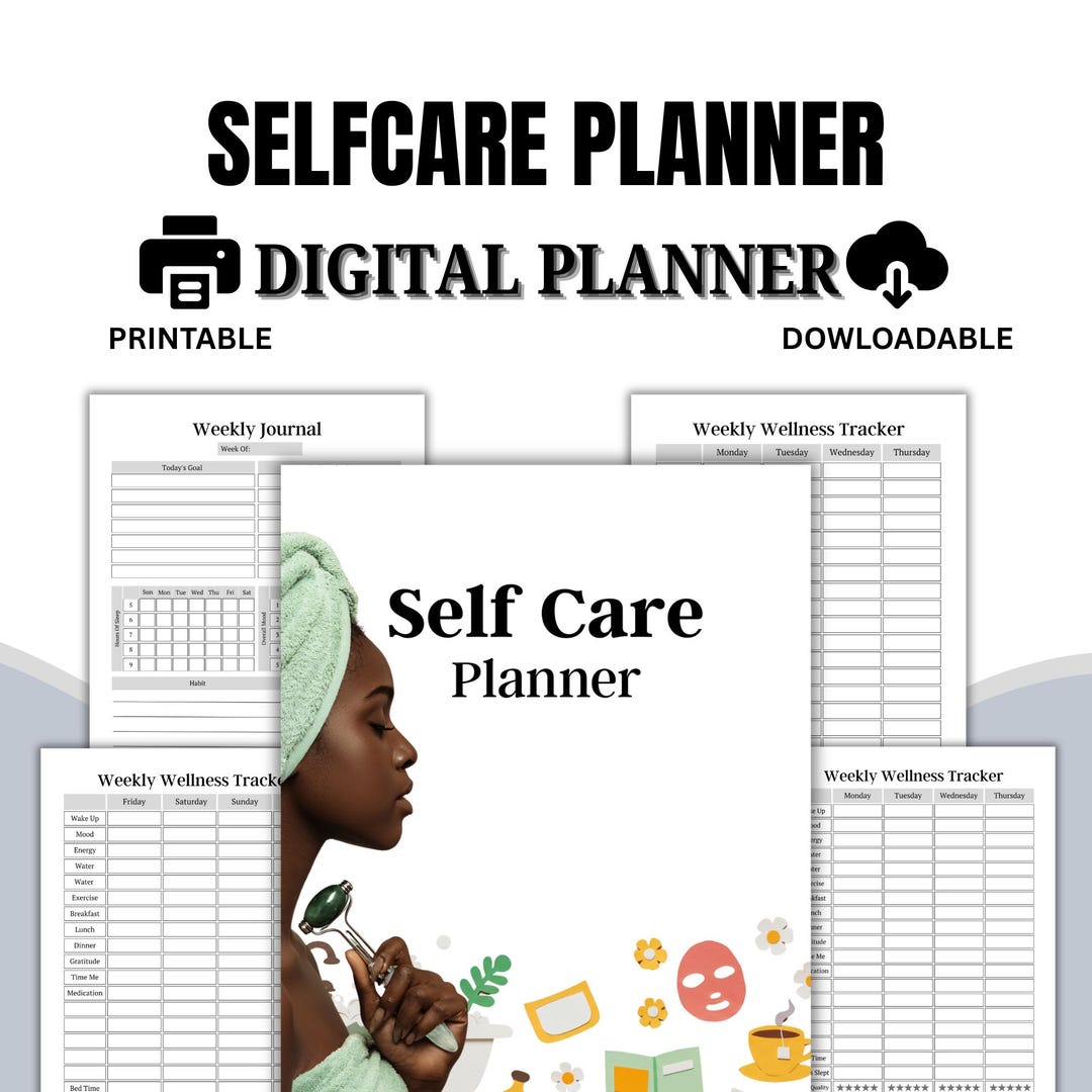 Self Care Planner Printable, Wellness Habit Tracker (instant Download ...