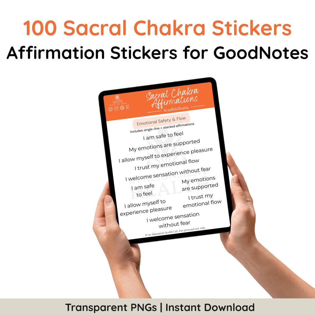 Sacral Chakra Affirmation Stickers | Svadhisthana Digital Planner ...
