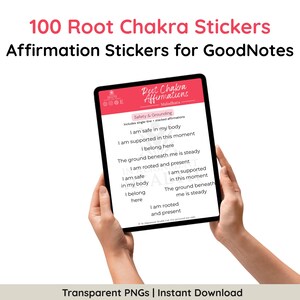 Klistermärken för rotchakra-affirmation | Muladhara digital planerare och välbefinnandeklistermärken | Jordande affirmationer