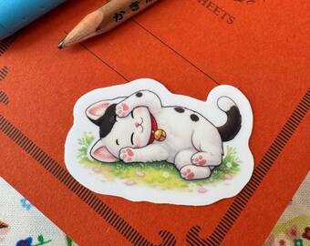 Cute Cat Sticker | Sleeping Cat Sticker | Cozy Cat Sticker | Kawaii ...