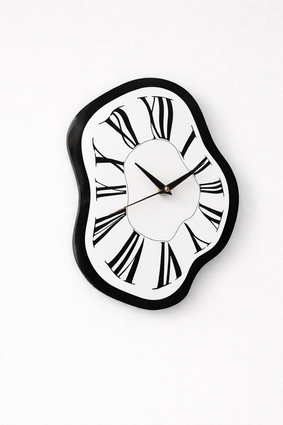 Melting Wall Clock – Surreal Modern Wall Decor, Distorted Roman Numeral ...