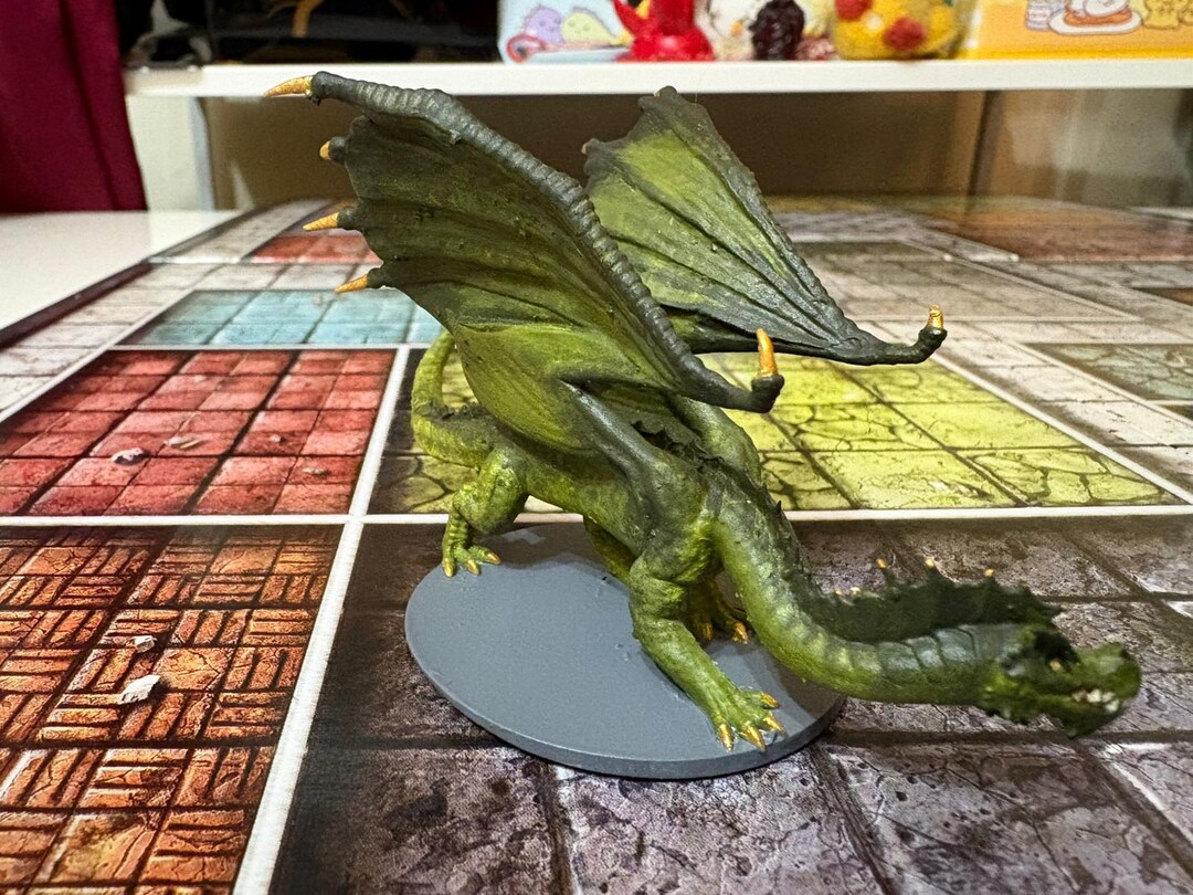 Dnd Hand Painted Green Dragon Miniature for TTRPG - Etsy