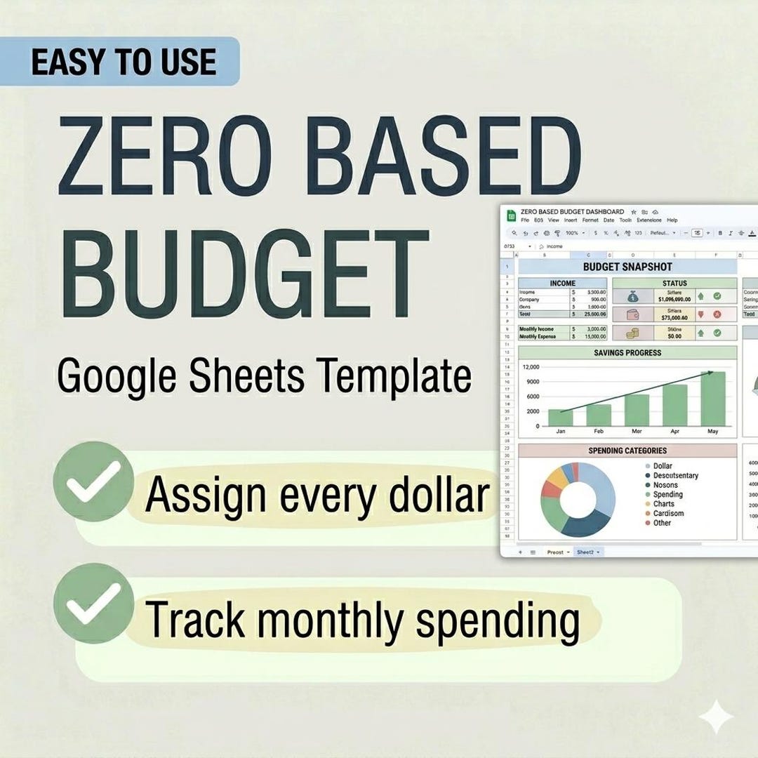 Zero Based Budget Spreadsheet Google Sheets | Monthly Budget Planner ...