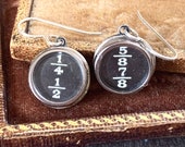 Typewriter key earrings vintage math teacher gift antique original jewelry recycled up cycled repurposed altered assemblage steampunk