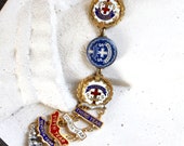 Sunday School Bracelet, Little System Pins, double magnetic clasp vintage devotional jewelry merit spiritual religious devotional Christian