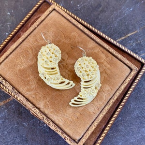 Antique pale lemon yellow Celluloid assemblage earrings rhinestones lightweight statement oldnouveau earrings vintage jewelry image 8