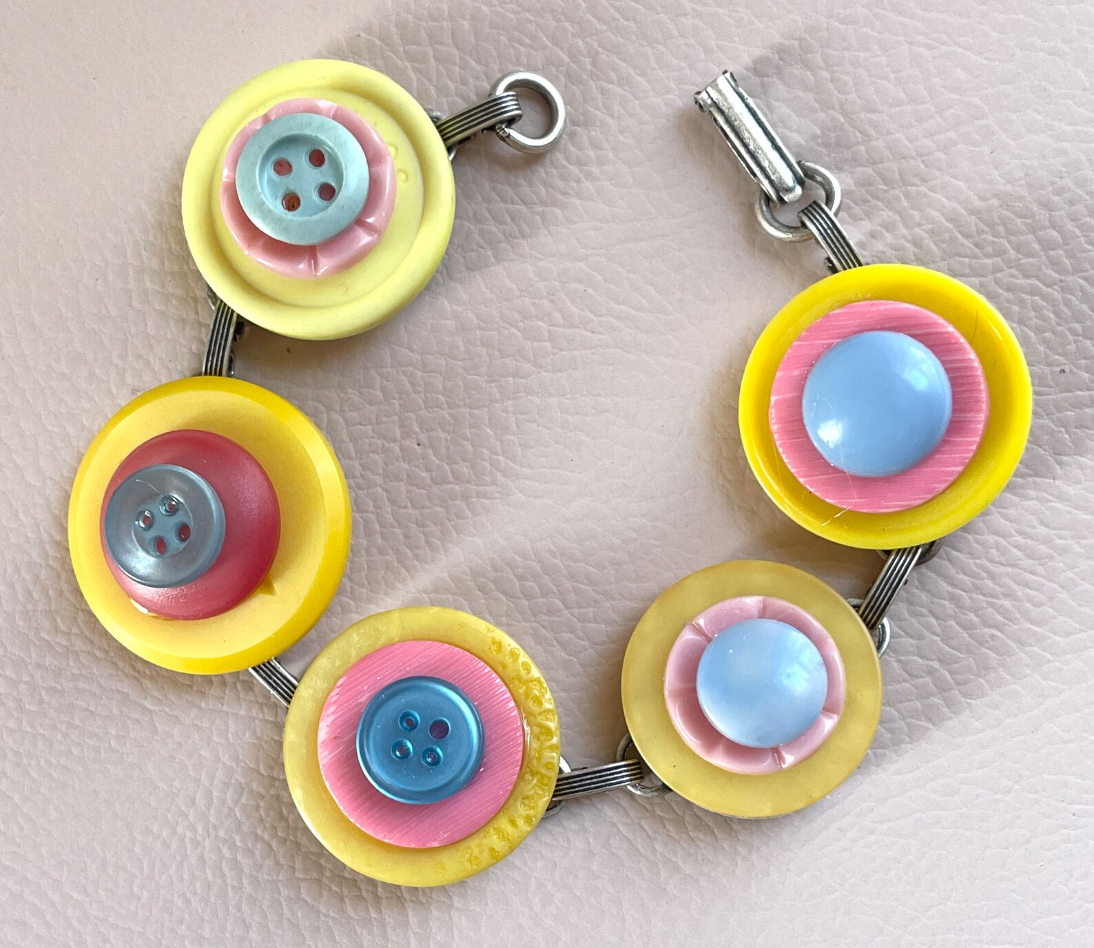 Your Choice Mix 'n Match Vintage Button Bracelet Pastel Colors ...