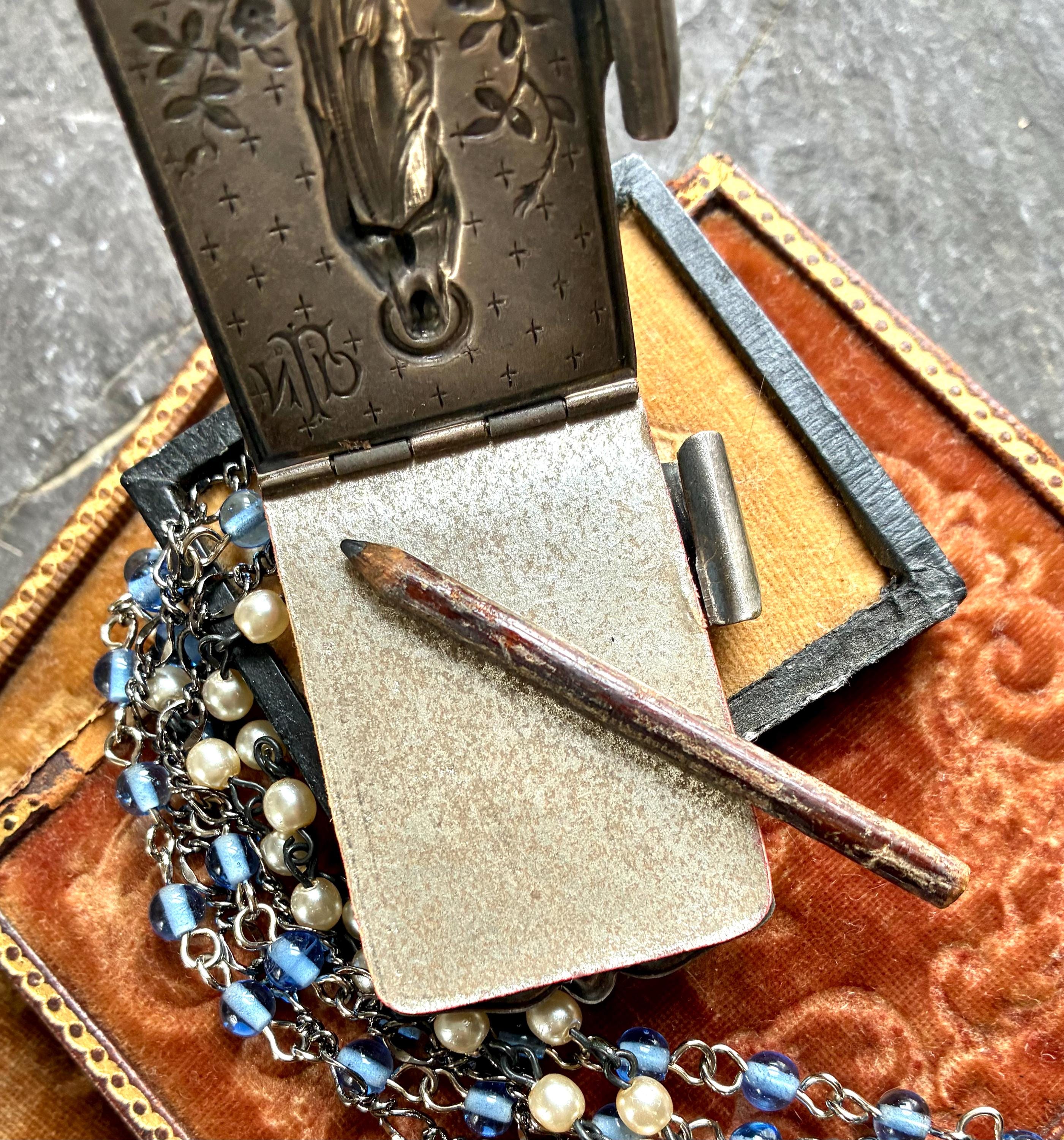 Notre Dame Lourdes Our Lady Dance Card Assemblage Necklace Jewelry ...