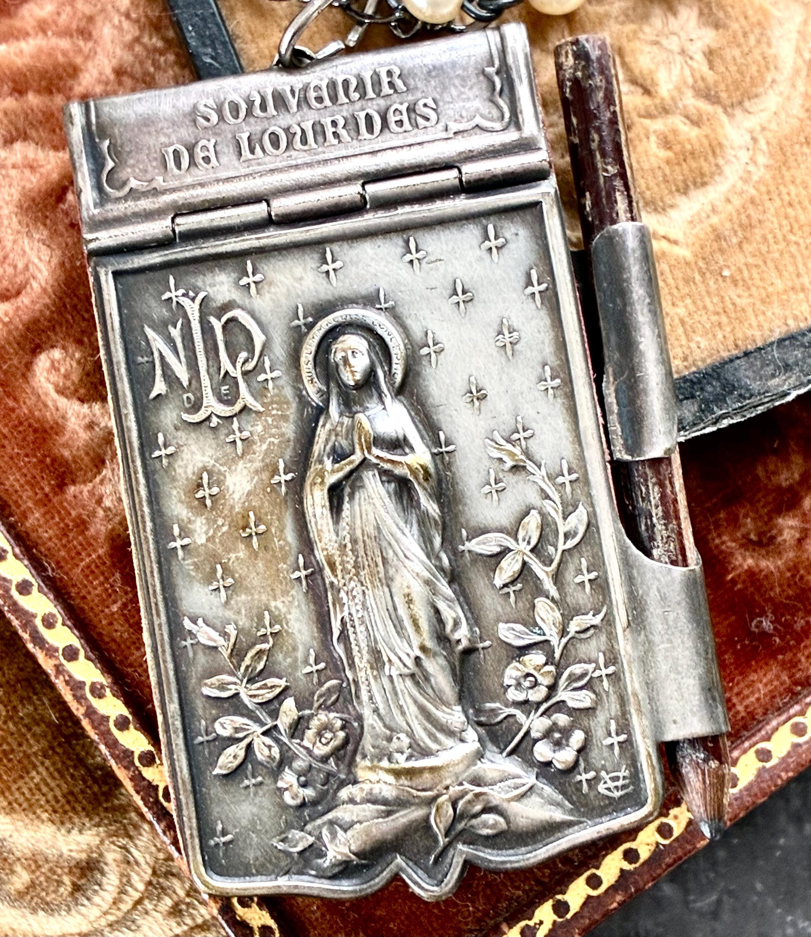 Notre Dame Lourdes Our Lady Dance Card Assemblage Necklace Jewelry ...