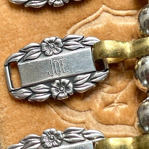 WW II Forget-Me-Not sterling name engraved necklace WW2 1942 silver remember bracelet links jewelry friendship Veterans vintage names differ image 3