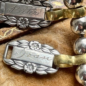 WW II Forget-Me-Not sterling name engraved necklace WW2 1942 silver remember bracelet links jewelry friendship Veterans vintage names differ image 8