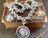 The High Priestess La Papesse Tarot card Mary Shekhinah Necklace jewelry Popesse spiritual inspirational assemblage reading mother divine