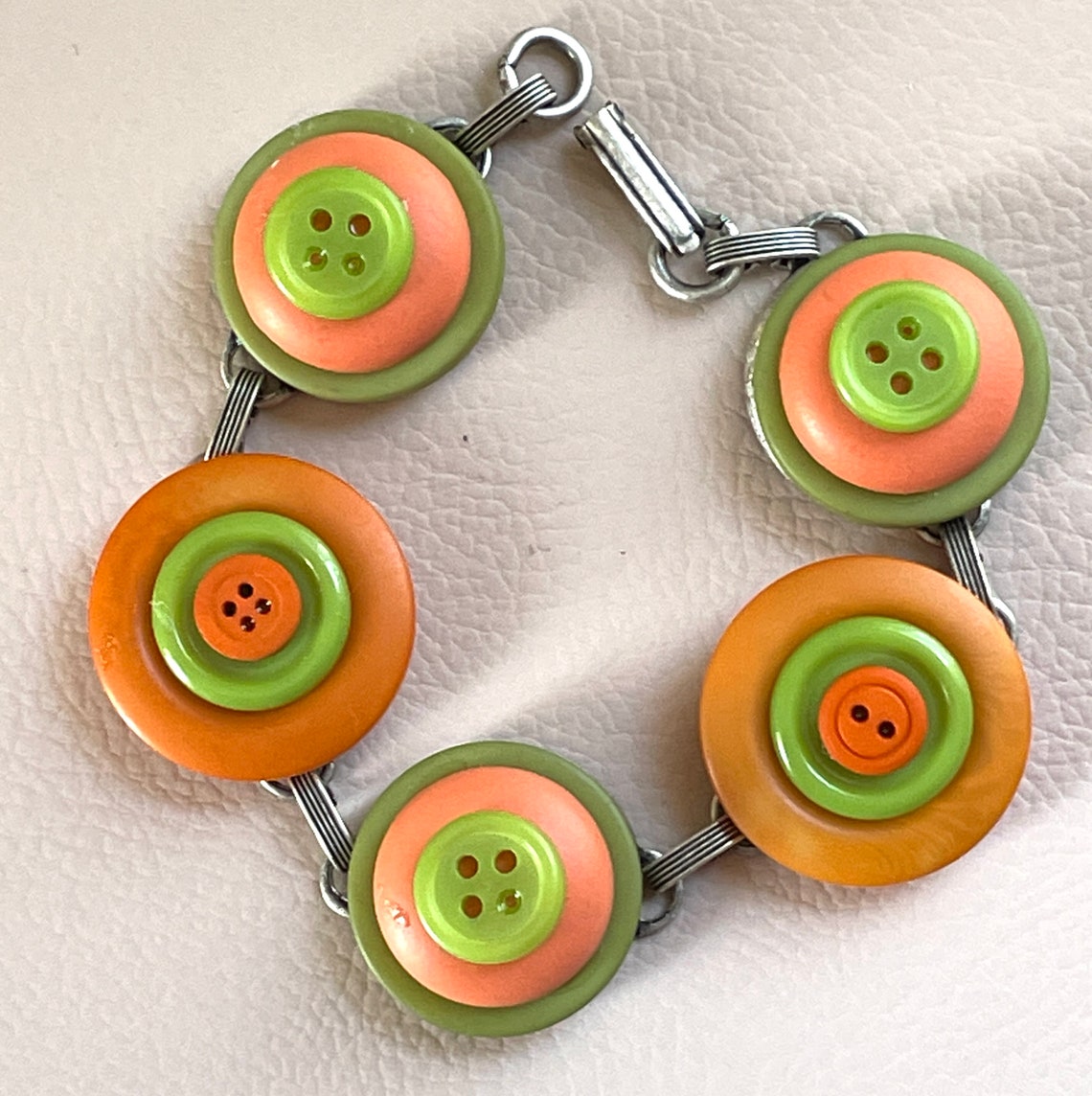 Your Choice Mix 'n Match Vintage Button Bracelet Pastel Colors ...