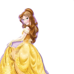 Beauty and the Beast Belle Shape Mylar Balloon measuring 32 inches and Mix of latex balloon bouquet for birthday parties, photos