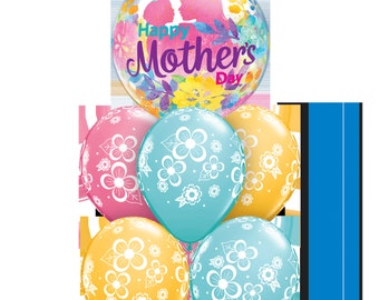Mother's Day jumbo balloon measuring 22" Bubble Balloon for parties, centerpieces, decorations, gift bags, backdrops, or garlands.