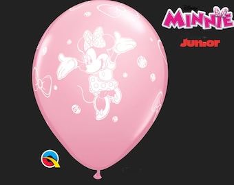Minnie Mouse Balloons, Pink Party Decorations, 11 inch Latex