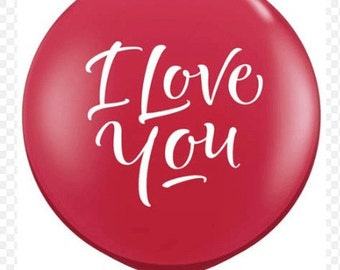 Giant Printed Balloon " I Love You"  forValentine's Day, Engagement photo shoot and centerpieces.
