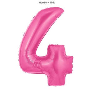 Large Number Four 40 inches Mylar Balloon for back drops, photo props, parties decorations and centerpieces