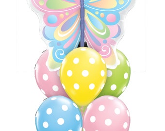 Butterfly Balloon In pastel colors measuring 40 inches to celebrate spring, Easter, Birthday Parties, Photo Backgrounds, Quinces.