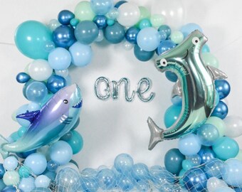 Shark foil balloon for party decorations, under the sea and Shark theme parties, photo backgrounds, balloon garlands, and Gifts.