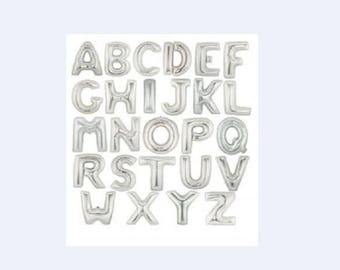 14" Metallic Gold, Silver, Rose Gold letter Balloons. Alphabet letter balloons, for Custom name or banner balloons.