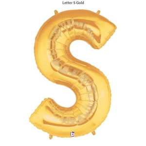 Huge Letter S Mylar Balloon Gold/Silver/Alphabet Balloons/40 inches Mylar Balloons for back drops, photo props, decorations and centerpieces