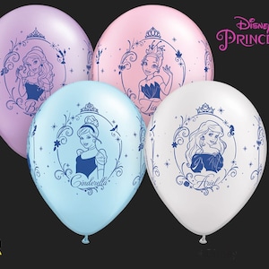 Disney Princesses latex balloons mix for birthdays, centerpieces, photo props, and photo shoots.