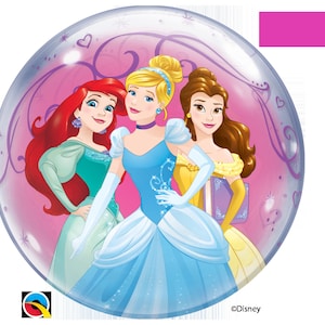 Disney Little Mermaid/ Cinderella/Disney Princesses 22 inches bubble balloons for birthday parties, centerpieces,  decorations, gift bags