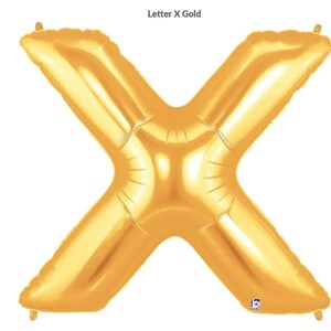 Huge Letter X Mylar Balloon Gold/Silver/Alphabet Balloons/40 inches Mylar Balloons for back drops, photo props, decorations and centerpieces