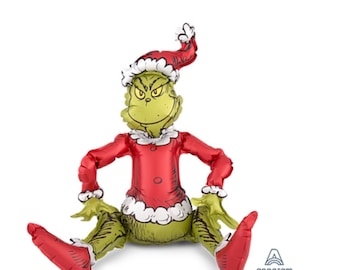 24” The Grinch that stole Christmas foil balloon for elf on the shelf children’s game, photo backgrounds, balloon garlands, and Gifts.