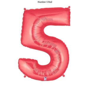 Large Number Five 40 inches Mylar Balloon for back drops, photo props, parties decorations and centerpieces
