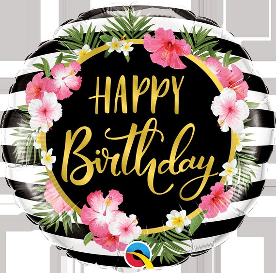 Free Shipping Black And White Striped Birthday Balloon For Etsy